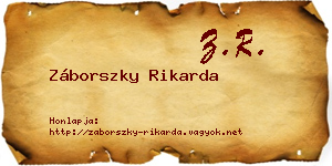 Záborszky Rikarda névjegykártya